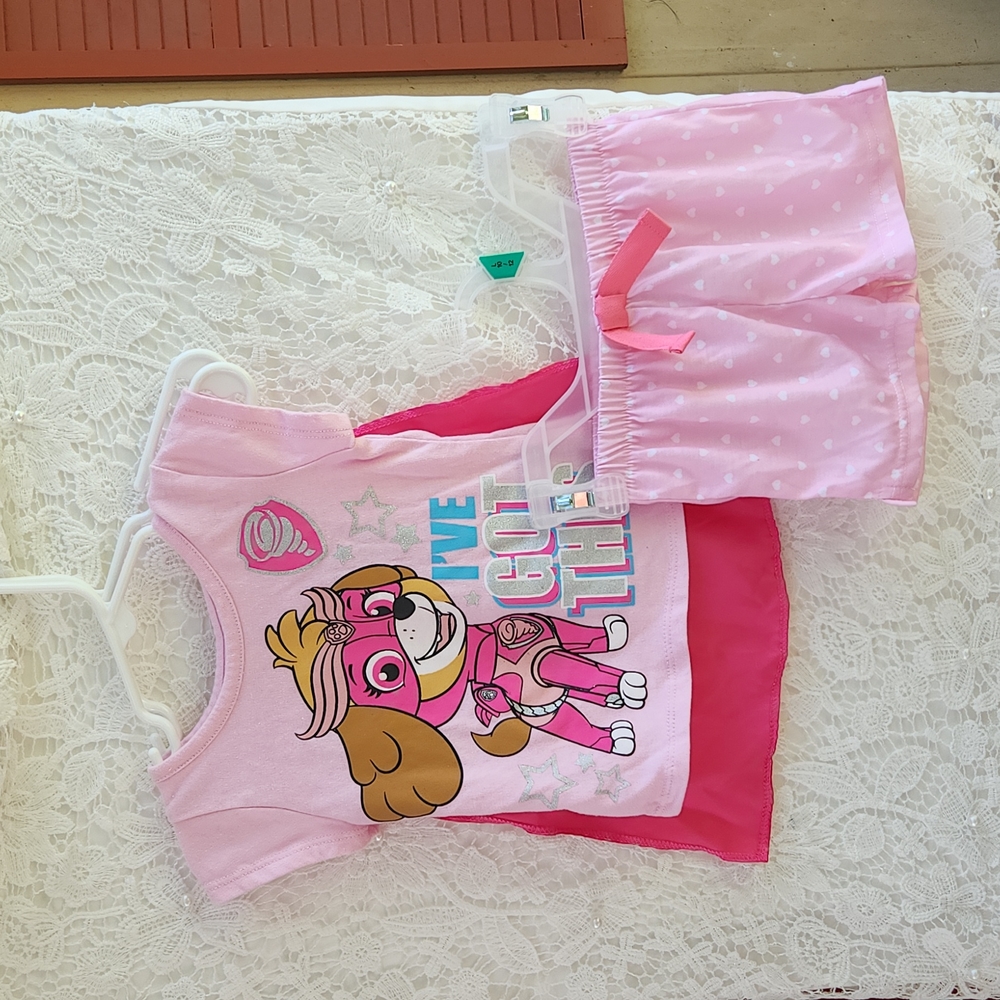 nick jr. Pink Paw Patrol tee with detachable velcro cape